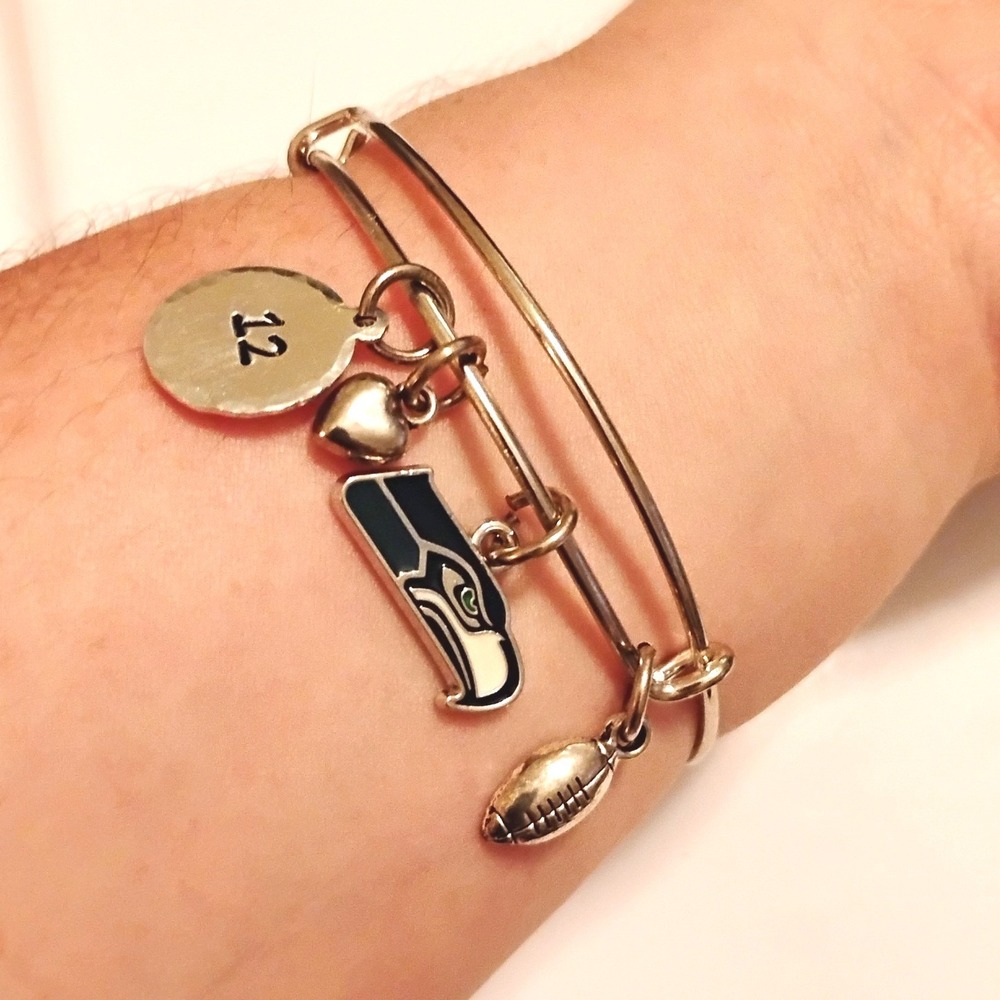 🏈Seattle Seahawks Bangle Bracelet Charm Fan 12 NFL Gameday Bangle Y2K Football